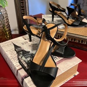 Coach kitten heel T strap sandals
